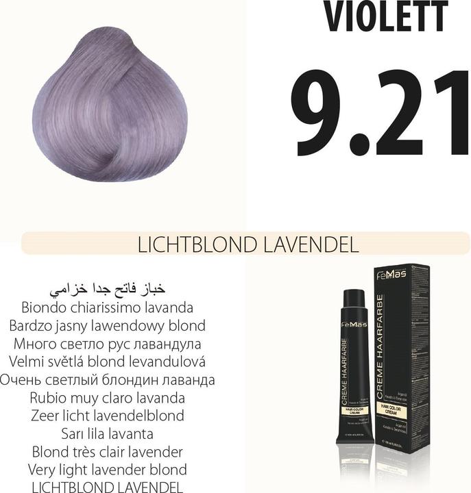 Produktbild FemMas 9.21) Haarfarbe Lıchtblond Lavendel 100ml (Lıchtblond Lavendel 100ml)