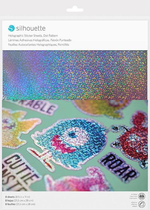 Actual product image Silhouette Sticker paper Holographic dots