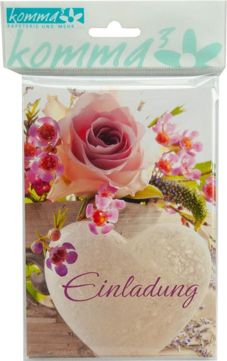 Actual product image Komma³ Invitation Card General "Heart and Roses" 5bag (5 pcs.)