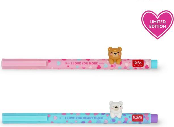 Produktbild Legami Roller Gelstift 2er Set Beary in love (Lila und Blaum, 2 x)