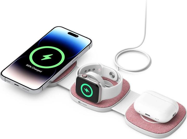 Image du produit Misura MH06 Chargeur magnétique sans fil pliable - ROSE (35 W)