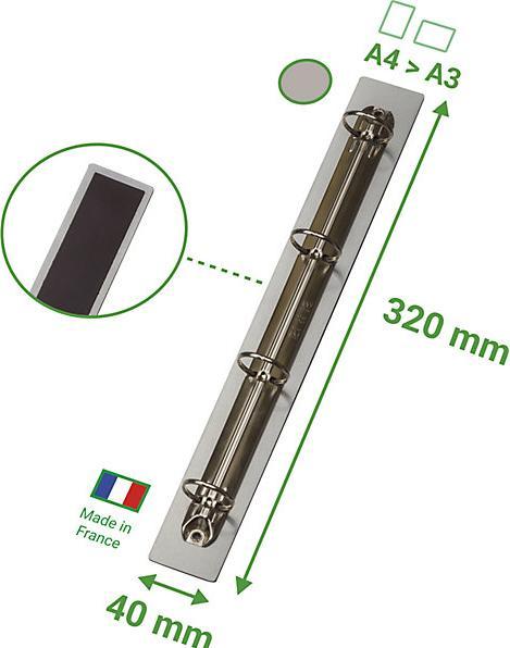 Immagine prodotto Tarifold Meccanismo a 4 anelli Ø 40 mm in alluminio adatto a DIN A5 / DIN A4 / DIN A3