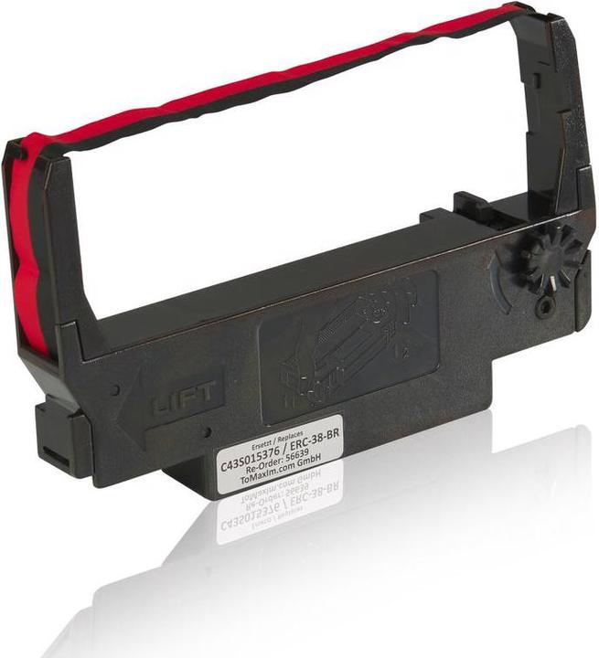 Actual product image Inkadoo Compatible with Epson C43S015376 / ERC-38-BR Ribbon Black, Red, suitable for Bull 4419, Epson ER...