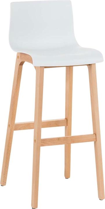 CLP Tabouret de bar Hoover Natura piètement 4 pieds, blanc