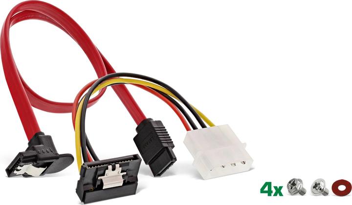 Produktbild InLine ® HDD-/SSD-Einbaurahmen SET, 2.5" auf 3.5" Rahmen, SATA Kabel, Stromkabel, Einbauschrauben