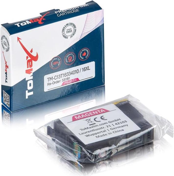 Produktbild Inkadoo Druckerpatronen toMax Premium ersetzt Epson C13T16334010 / 16XL Tintenpatrone, magenta Magenta (M)