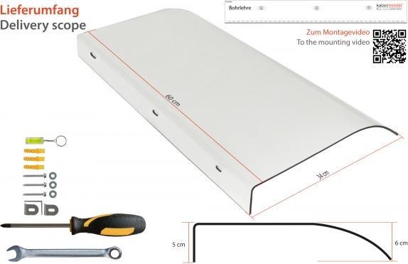 Immagine prodotto Kabelmeister Tettoia Wallbox - protezione dalla pioggia, resistente ai raggi UV, L 60cm x P 34cm