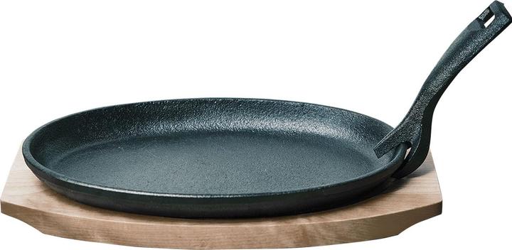 Immagine prodotto Casativo Padella professionale in ghisa con sottopentola in legno, 24 x 14 x 2,2 cm (Padella per friggere, Ghisa)