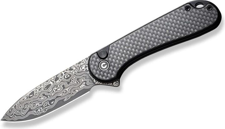 Produktbild Civivi Button Lock Elementum II CF Damascus (7.50 cm)