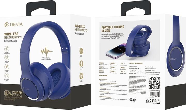 Actual product image Devia Bluetooth headphones Kintone blue (Wireless)