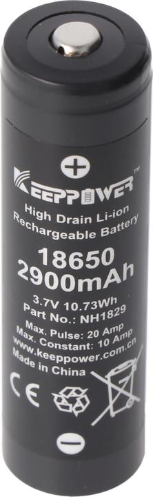 Immagine prodotto Keeppower Batteria IMR18650 10A Button Top (1 pz., 18650, 2900 mAh)