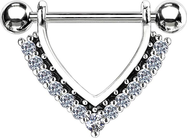 Produktbild Star Piercing Barbell silber Hänger mit Kristallen silber (Chirurgenstahl 316L, Messing)