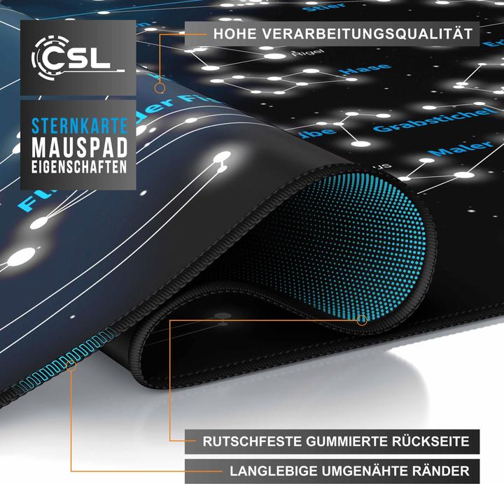 Immagine prodotto CSL Tappetino per mouse da gioco, tappetino XXL 900 x 400 mm, precisione e velocità, mappa celeste (XXL)