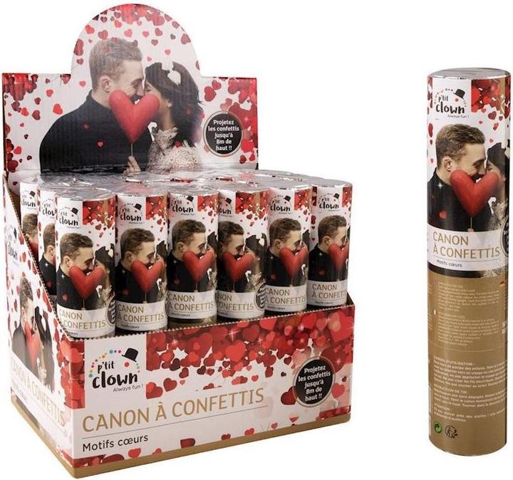Image du produit Widmann Konfetti Kanone mit roten Papier-Herzen