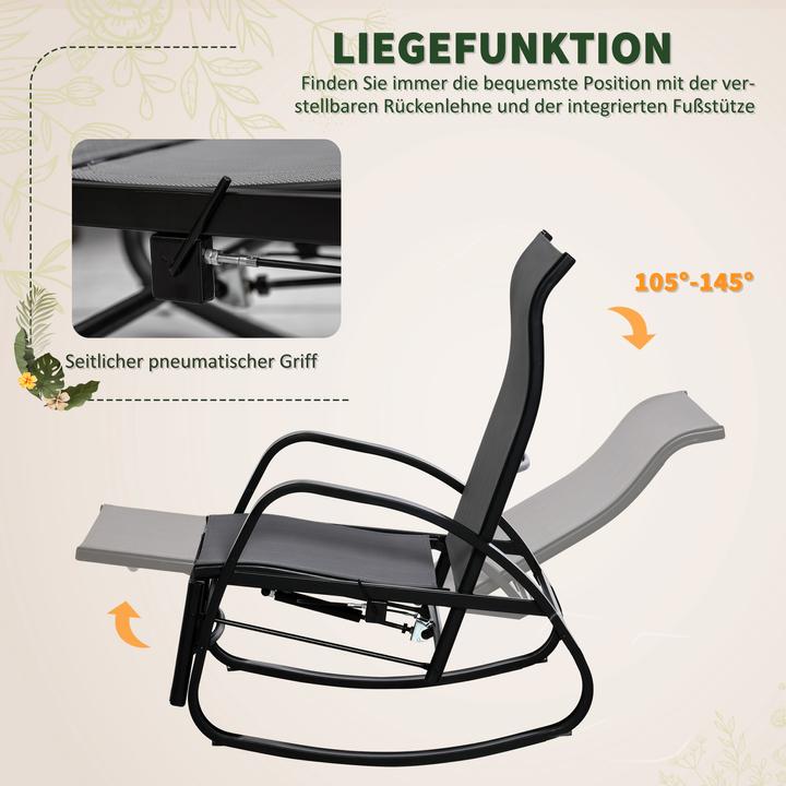 Actual product image Outsunny Rocking chair with adjustable backrest and footrest (90 cm)