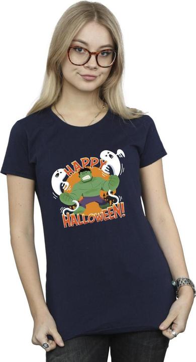 Actual product image Womens/Ladies Hulk Happy Halloween Cotton T-Shirt (L)