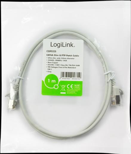 Actual product image LogiLink Network cable (STP, CAT6a, 0.50 m)