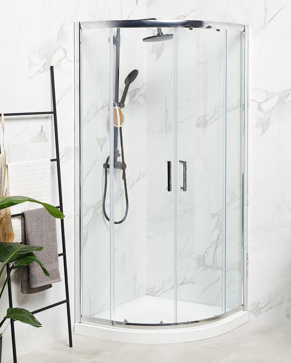 Immagine prodotto Beliani Cabina doccia in vetro temperato 80 x 80 x 185 cm argento JUKATAN (80 cm, 80 cm, 185 cm)