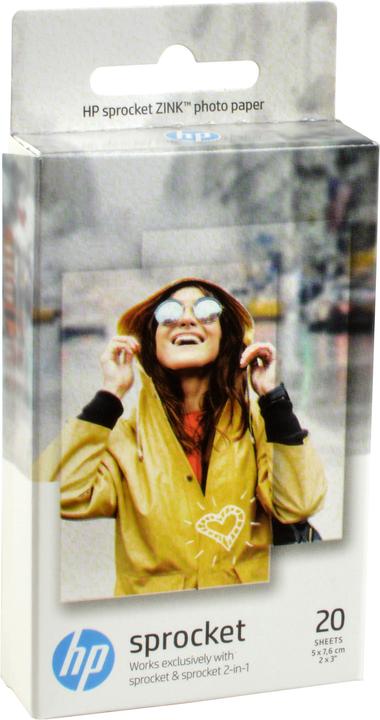 Produktbild HP Sprocket Fotopapier Zink (290 g/m², Foto (5x7.6cm), 20 x)