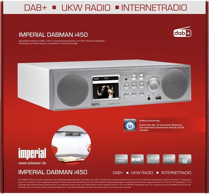Image du produit Imperial Dabman i450 (Webradio, DAB+ DAB, VHF, FM, Bluetooth, WiFi)