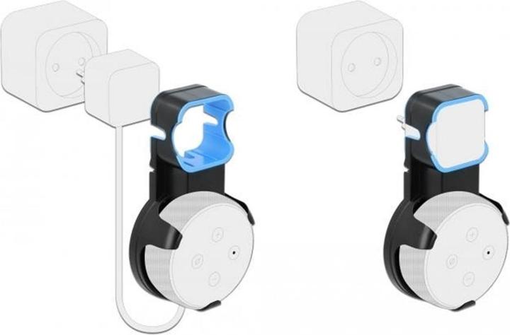 Produktbild Delock Wandhalterung für Echo Dot 3. Gen., Schwarz (1 Paar, Wandmontage, Nicht beweglich)