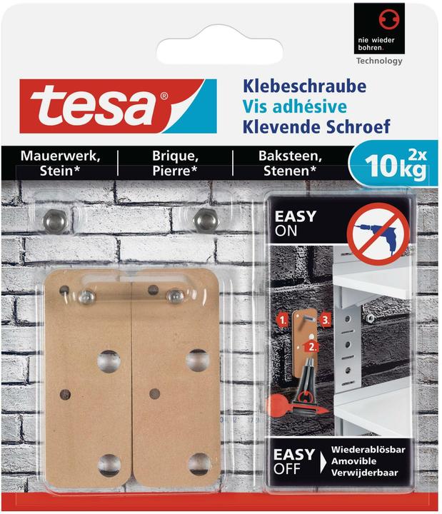 tesa Klebeschraube für Mauerwerk & Stein, viereckig