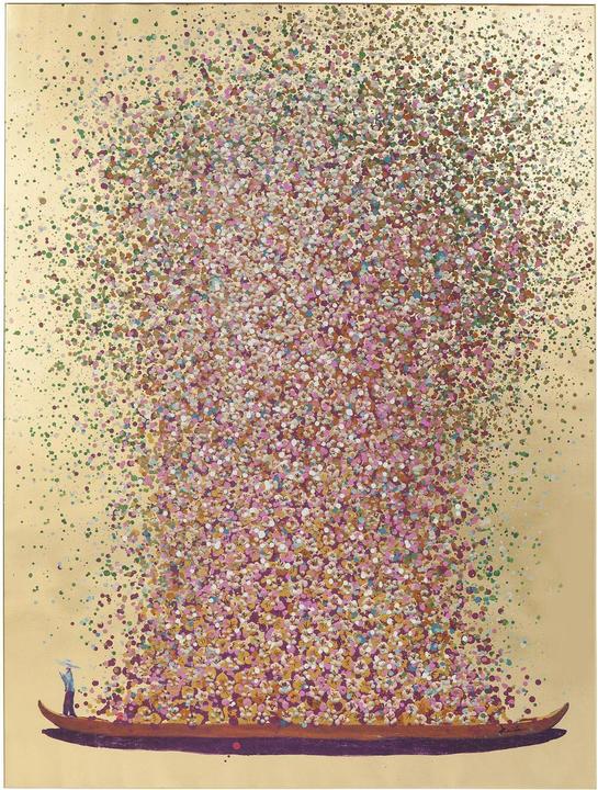 Image du produit Designlife Tableau Touched Flower Boat Gold Pink 100x80cm (80 x 100 cm)