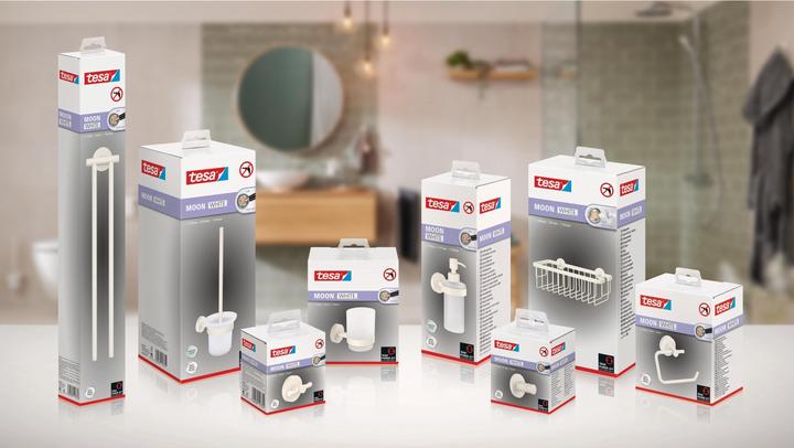 Image du produit tesa MOON WHITE Gobelet pour brosse à dents avec solution adhésive sans perçage