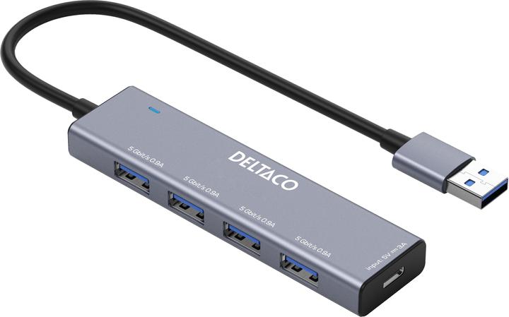 Produktbild Deltaco UH-738 USB-A Hub, 4 ports (USB-C, 4 Ports)