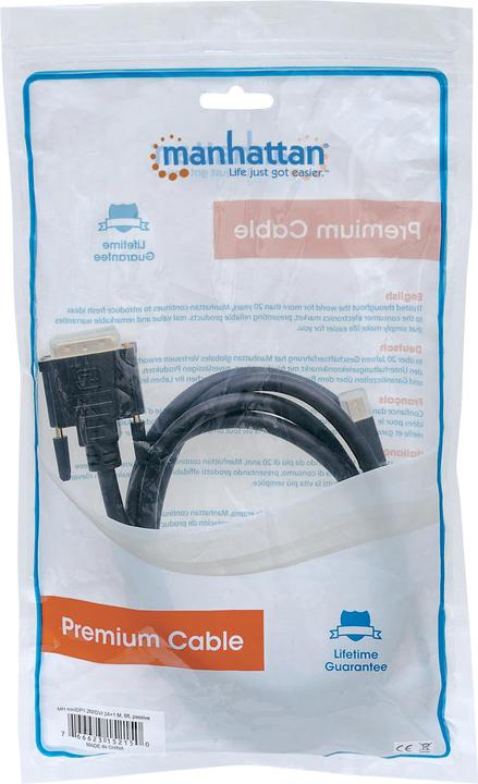 Actual product image Manhattan Mini DisplayPort — DVI (1.80 m, DisplayPort, DVI)