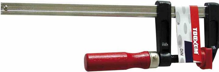 Productafbeelding Tooxem IJzeren schroefklem 120 x 500 mm met houten handvat/stalen staaf, 1 stuk, 820117 (60000 mm)