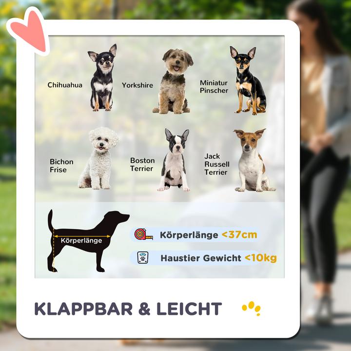 Immagine prodotto PawHut Passeggino per cani di piccola taglia (Cane, Pieghevole, Riflettori)