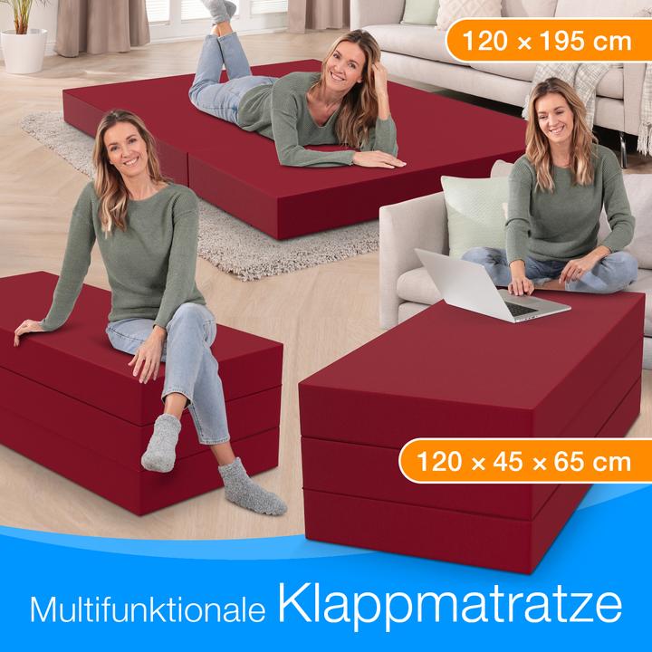 Produktbild Bestschlaf Klappmatratze, 3-teilige Faltmatratze, Reisebett, Gästematratze (120 x 195 cm, Schaumstoffkern)