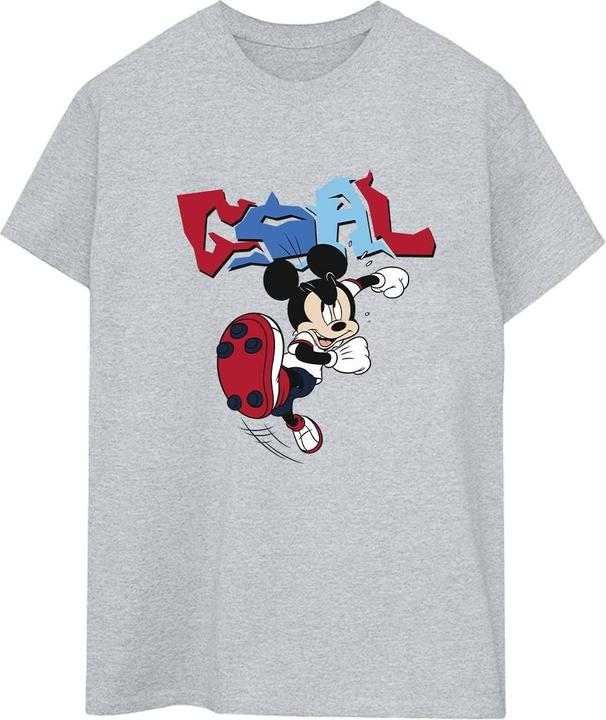 Actual product image Disney Womens/Ladies Mickey Mouse Goal Striker Pose Cotton Boyfriend T-Shirt (S)
