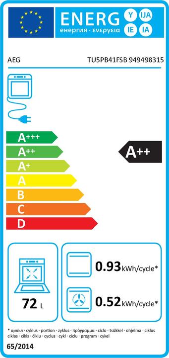 Etichetta energetica AEG TU5PB41FSB