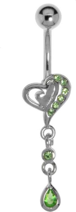 Actual product image Bijouteria Bellypiercing (Surgical steel 316L, Crystal, Brass rhodium plated)