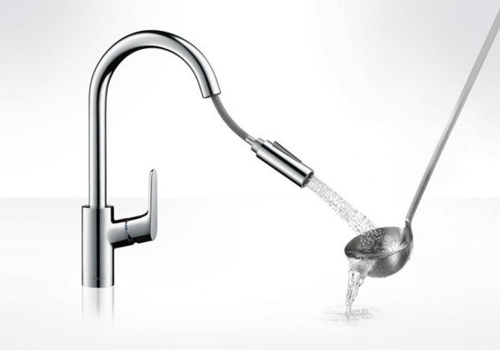 Actual product image hansgrohe Focus M41 Einhebel-Küchenarmatur 240, Ausziehbrause, 2 Strahlarten