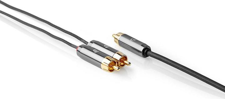 Immagine prodotto Nedis Cavo subwoofer | RCA | 2x Spina RCA | Placcato oro | 3,00 m | Rotondo | 4,5 mm | Grigio / Gun Metal (3 m)