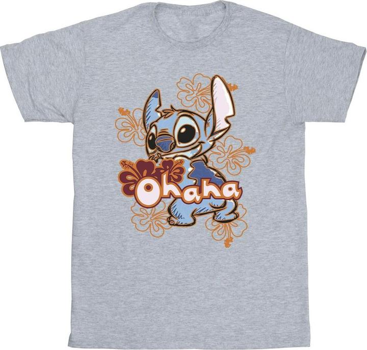 Immagine prodotto Disney Lilo And Stitch Ohana Orange Hibiscus Maglietta Uomo (S)
