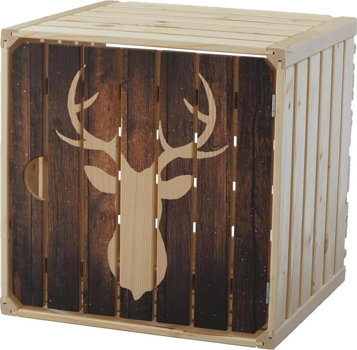 Image du produit Holz Zollhaus Harasse en bois Cerf avec porte, 35 x 35 cm (35 x 35 x 35 cm, 39.20 l)