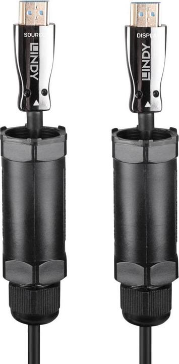 Actual product image Lindy 10m armoured Fibre Optic Hybrid HDMI 8K60 cable (10 m, HDMI)