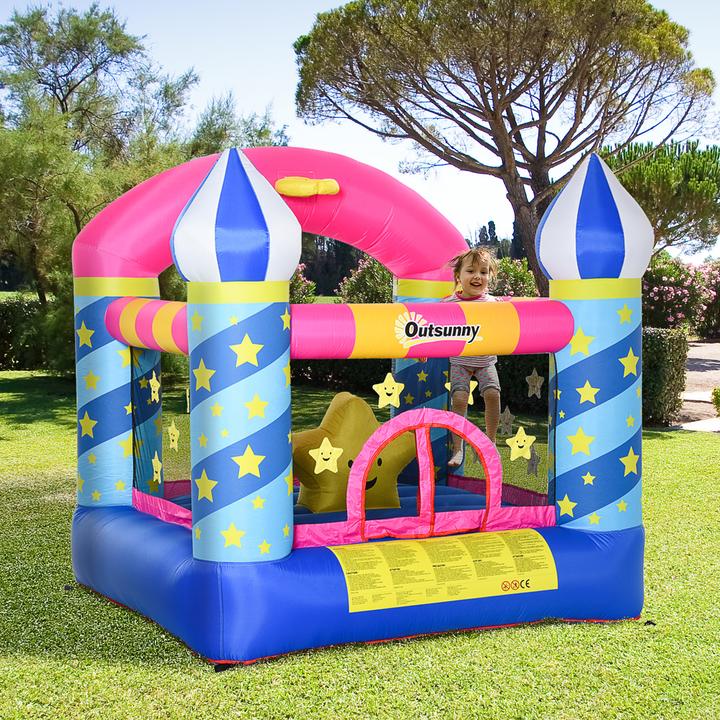 Produktbild Outsunny Kinderhüpfburg im Schloss- und Sternen Design