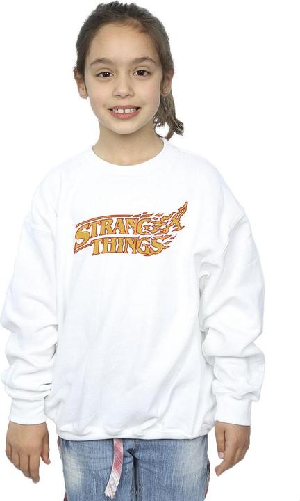 Actual product image Netflix Girls Stranger Things Logo Breaking Sweatshirt (128)