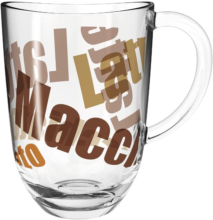 Immagine prodotto Leonardo Bicchiere Latte Macchiato Napoli con testo 380 ml, trasparente (380 ml, 1 x)