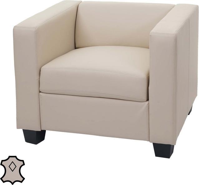 Swisshandel24 Sessel Loungesessel Lille Leder, creme