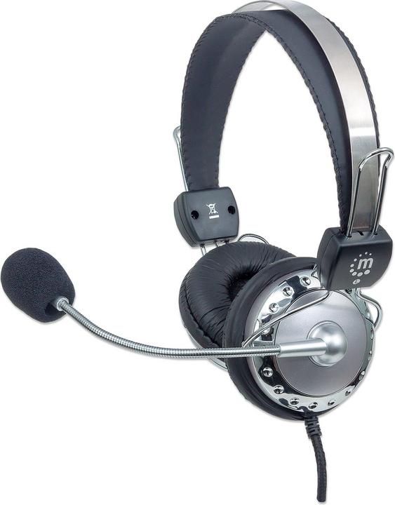 Actual product image Manhattan Stereo Head Set Stainless Steel Flexible Microphone (Cable)