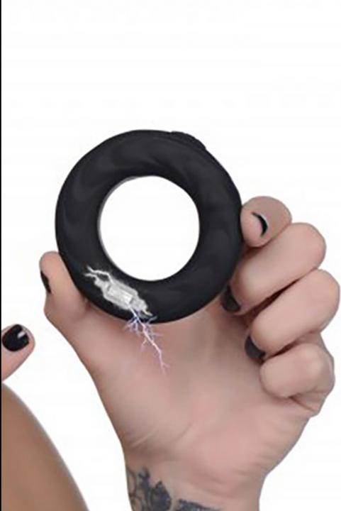Actual product image Zeus Electrosex 5X E-Stim Pro Silicone Vibrating Cock Ring + Remote (7.60 cm)