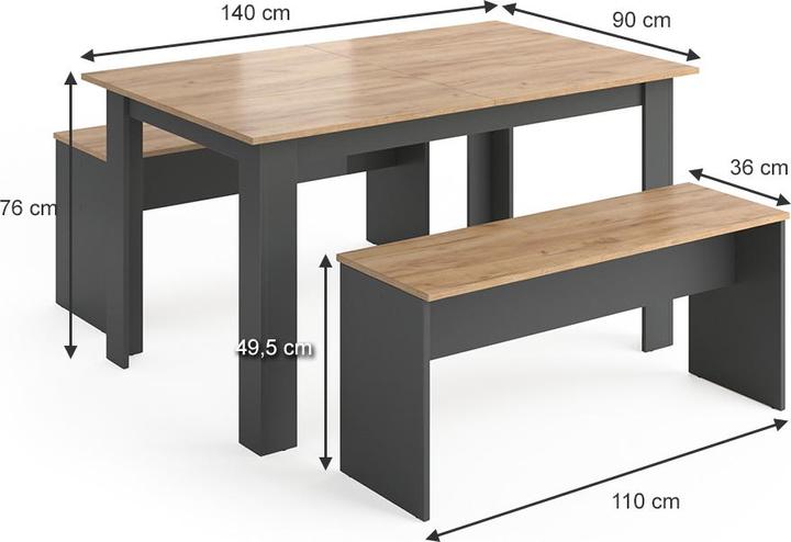 Image du produit Vicco Set Sentio (140 x 90 x 76 cm)