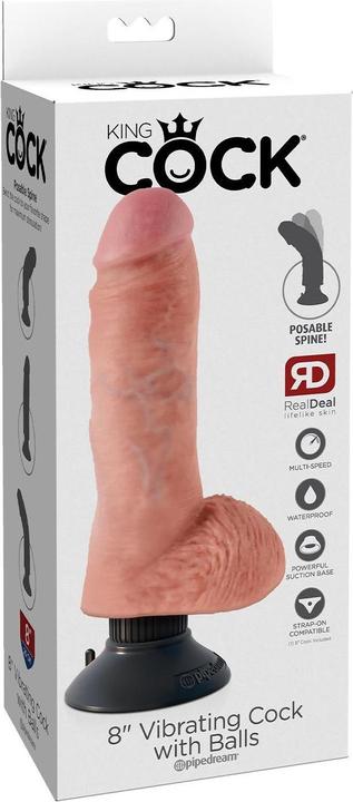 Produktbild Doc Johnson 8" Vibrating Cock with Balls - Flesh