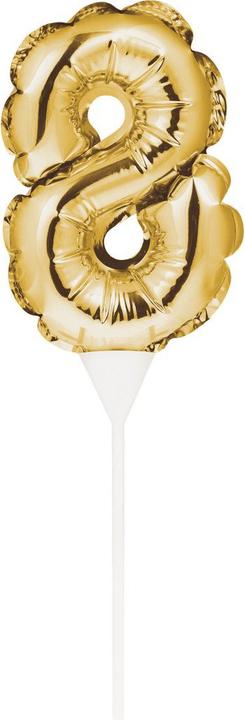 Actual product image Creative Party Mini Balloon Cake Topper Number 8 Gold